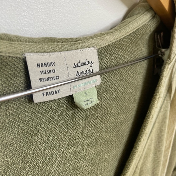 Anthropologie Saturday Sunday Olive Green Hooded Sweater Romper Women’s S - Picture 6 of 7